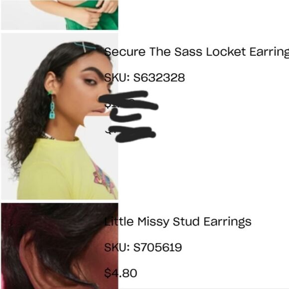 Nwt DOLLS KILL mismatched locket earrings - Picture 3 of 5